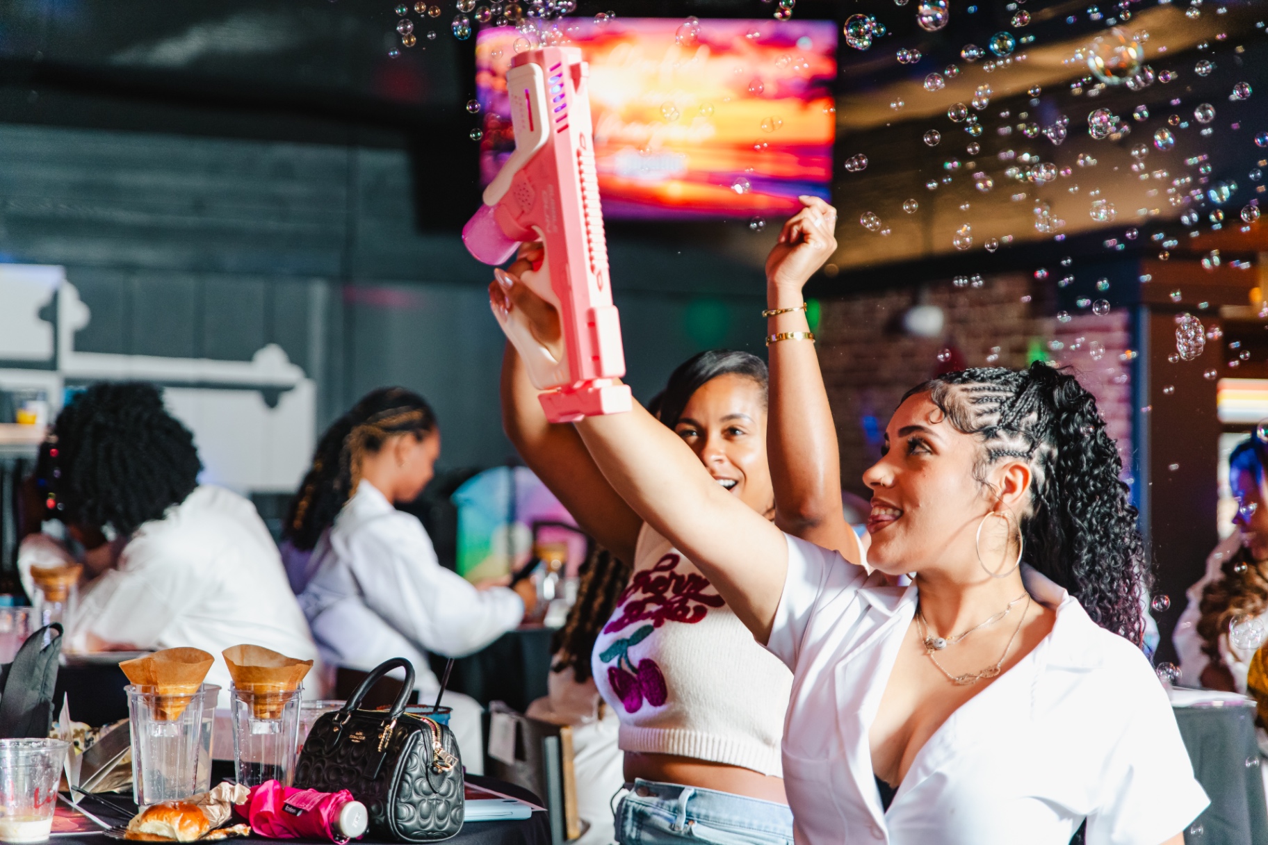 Bubbles and celebrations at the show